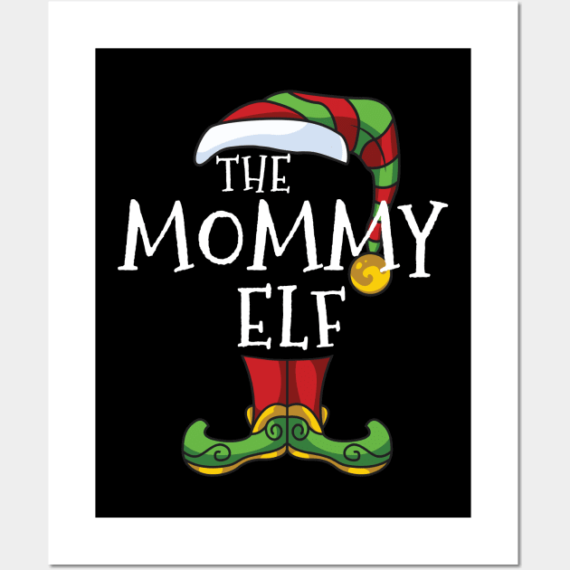 Mommy Elf Family Christmas Matching Holiday  Pajama Mom Wall Art by BeesTeez